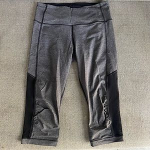 Lululemon grey mesh crop leggings - size 8